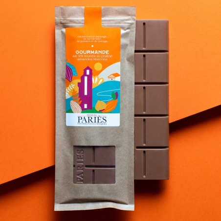 Tablette de chocolat Fourrée Praliné Amandes Lait